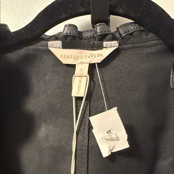 Rebecca Taylor Black Leather peplum top - Picture 3 of 6